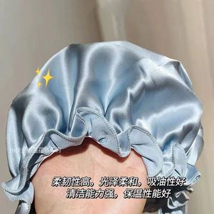 Bonnet de nuit en pure soie pour femme, en soie de mûrier respirante, forme ronde, pour le soin des cheveux, bonnet décontracté à enfiler, bonnet de protection - Product Image 2