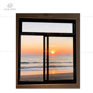 Tùy chỉnh khung nhôm màu đen cửa sổ trượt đơn giản Thiết kế chất lượng cao kính hai lớp hiện đại biệt thự ngang - Product Image 3