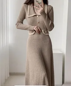 2023 lavorato a maglia con Computer lavorato a maglia a maniche lunghe abiti da donna Sexy eleganti