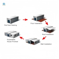 Maison préfabriquée pliable prête à l'emploi de 20 pieds ou 40 pieds, villa extensible à deux chambres, hôtel, appartement, maison préfabriquée pour expédition