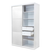 Armoire moderne économique avec portes coulissantes en MDF et miroir intégré pour chambre, appartement ou hôtel