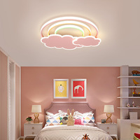 Plafonnier pour chambre d'enfant, dessin animé créatif, blanc, rose, chaud, romantique, arc-en-ciel