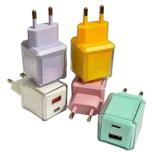 Transparent 20W PD Phone Wall Charger USB Type C Fast Charging US <b>EU</b> <b>Plug</b> Travel <b>Adapter</b> - Product Image 1