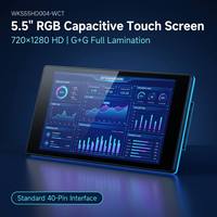 Module d'écran tactile capacitif 5,5 pouces avec interface SPI+RGB 40 broches, résolution 720x1280, IPS haute définition, rétroéclairage LED entièrement laminé