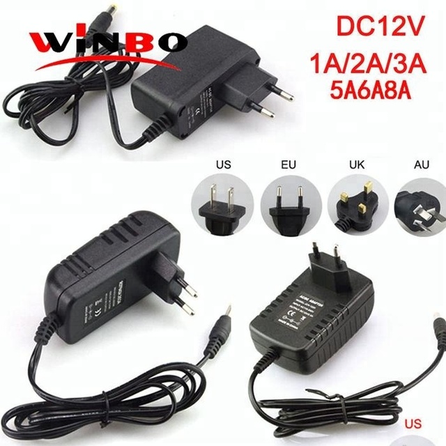 12Volt 2A AC DC Adapter 5.5*2.1mm Jack 100-240V Input Wall Mount Power Charger for Electronics