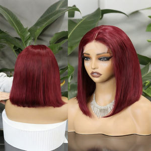 Perruques Bob en cheveux humains brésiliens doublement étirés FH 12 pouces # Perruques vietnamiennes brutes 99j lisses avec dentelle frontale 4x4 - Product Image 2