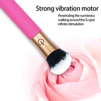 Masseur clitoridien rechargeable 10 vitesses en forme de pinceau de maquillage, vibromasseur féminin en forme de balle de maquillage