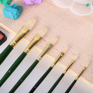 Lot de 6 Nylon <span class=keywords><strong>Laine</strong></span> <span class=keywords><strong>Vert</strong></span> Miniatures Tripolaires Mélange Artiste Brosse de Lavage <span class=keywords><strong>D</strong></span>'<span class=keywords><strong>eau</strong></span> Gouache Peinture Pinceaux - Product Image 1