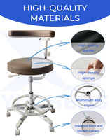 Chaise ergonomique pour assistant dentaire et infirmière avec accoudoir simple mobile, réglable en hauteur pour hôpital et laboratoire