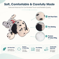 Peluche adorable de chien Dalmatien tacheté, jouet en peluche doux pour les amoureux des animaux et accessoire de chambre d'enfant