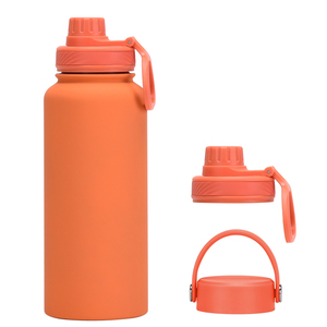 Bouteille isotherme en <span class=keywords><strong>acier</strong></span> inoxydable une tasse avec double couvercles 1L grande capacité Portable Outdoor Drink Sports Water Bottle - Product Image 4