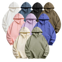 Supplier Hoodie Bordir Logo Custom 320GSM Katun/Polyester French Terry Sweatshirt Oversized Streetwear Hoodie Polos Pria