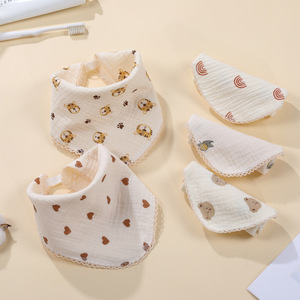 Babero de Gasa para Bebé Carlota, 25x25 cm, Toalla Triangular de Algodón Puro con Hebilla para Bebés, Estampado de Dibujos Animados - Product Image 3