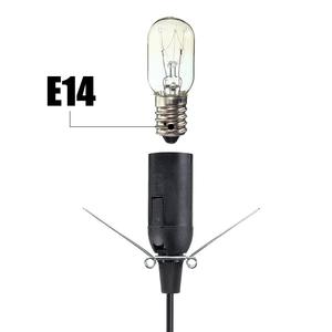 Portalámparas E14 con interruptor de rosca 303, cuerpo de plástico ABS, con resorte, para enchufe de alimentación 85-265V 2.5A, cable de enchufe, estándar europeo y americano - Product Image 2