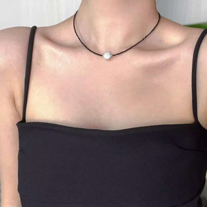Collar de Perlas Facetadas de 2 mm, Collar de Piedras Naturales Ajustable, Collar de Perlas de Agua Dulce Ideal para Regalos - Product Image 1