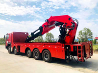 Grue de camion articulée hydraulique à bras pliable 80T |   Chariot télécommandé robuste 10x6 pour levage industriel
