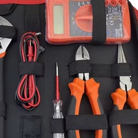 Ensemble d'outils à main professionnels de 18 pièces avec multimètre, pinces, clé à molette, tournevis pour la réparation électrique à domicile, kit de bricolage