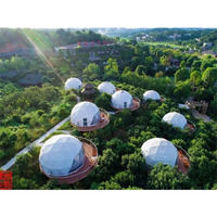 Dôme géodésique en bois 2025, maison avec 1 chambre, 1 salle de bain, jacuzzi et tente de glamping pour observer les étoiles, à vendre