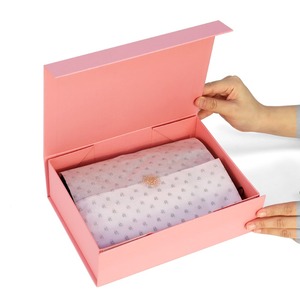 Customize Logo Printed Black <b>Paper</b> Flat <b>Pack</b> Rigid Cardboard Clothing Cosmetic Shoe Foldable Packaging Magnetic Folding Gift Box - Product Image 4