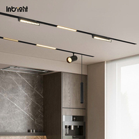 Rail magnétique 48V pour éclairage 360° °   Spot LED Commercial Orientable sur Rail 12W 18W, Luminaire LED de Plafond sur Rail à Lamelles