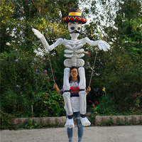 Costume de marche gonflable pour hommes, déguisement d'halloween, coupe squelette, gonflable avec éclairage led, pour la nuit