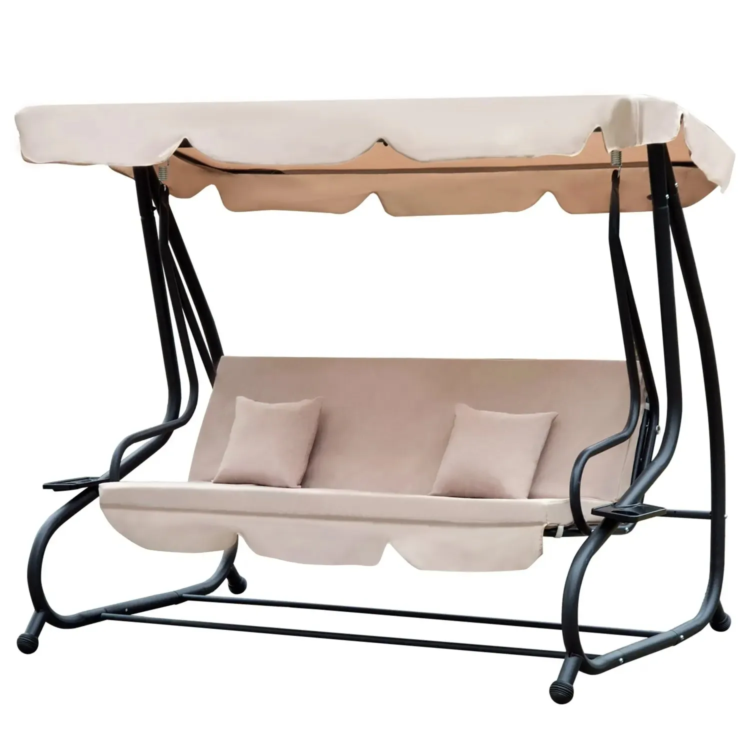 3 Seater Swing Hammock with Removable Canopy Padded Seat with Strong Powder Coated Steel Frame