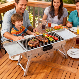Gấp ngoài trời nướng than nướng di động BBQ nướng Trọng lượng nhẹ hút thuốc nướng cho cắm trại dã ngoại vườn bên bãi biển - Product Image 6