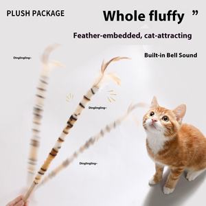 Jouets pour <span class=keywords><strong>chat</strong></span> de compagnie écologiques baguette de Jute en plumes attrape-<span class=keywords><strong>chat</strong></span> bâton de jouets interactifs jouet de souris - Product Image 2