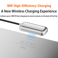 Câble de charge magnétique PD de 2 m adapté à l'iPad Pro Air, charge par contact arrière, câble tressé en nylon, charge rapide 18 W