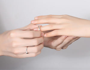 Anello in argento 925 regolabile di dimensioni libere per gioielli di fidanzamento di nozze anello di diamanti per coppia - Product Image 5