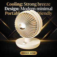 Ventilateur de bureau portable OEM mini USB-C, rotation à 360°, silencieux, rechargeable, pour la maison, le bureau et la voiture