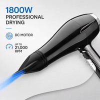 Sèche-cheveux professionnel puissant 1800W outils de coiffure vent chaud et froid sèche-cheveux pour salons à usage domestique