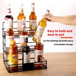 Estante <span class=keywords><strong>de</strong></span> almacenamiento <span class=keywords><strong>de</strong></span> <span class=keywords><strong>escalera</strong></span> <span class=keywords><strong>de</strong></span> <span class=keywords><strong>hierro</strong></span> <span class=keywords><strong>de</strong></span> doble nivel <span class=keywords><strong>de</strong></span> venta caliente para botellas <span class=keywords><strong>de</strong></span> jarabe <span class=keywords><strong>de</strong></span> café Hogar y tienda <span class=keywords><strong>de</strong></span> té <span class=keywords><strong>de</strong></span> la leche comercial Material <span class=keywords><strong>de</strong></span> Metal - Product Image 2