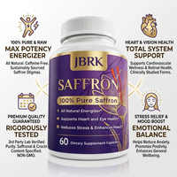 Kapsul Suplemen Herbal Saffron (60 Kapsul) Dewasa-Antioksidan Kesehatan Herbal Khusus Vegan Kapsul Daun Moringa OEM&OBM