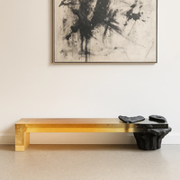 Banc élégant en résine transparente de luxe JingYue, meubles artisanaux pour les espaces commerciaux, les hôtels, les salons