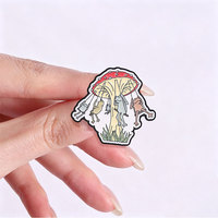 Broche émaillée grenouille champignon, grenouilles oscillant sous un champignon rouge, en alliage de zinc, pour sac à dos, veste, chapeau, revers, décoration
