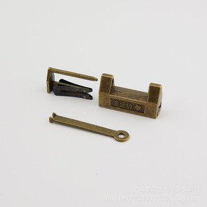 Antique Miniature <b>Lock</b> Rectangular Brass Horizontal Opening Vintage Padlock For Jewelry <b>Box</b> - Product Image 4