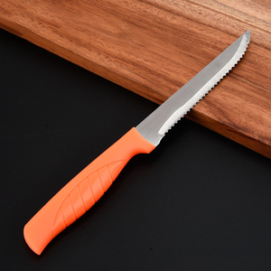 Coltello occidentale in acciaio inossidabile con manico in plastica seghettata per bistecca agnello tagliare pane stoviglie <span class=keywords><strong>coltelli</strong></span> da cucina - Product Image 5