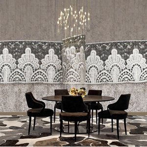 Cinta de Encaje Guipur de Poliéster Dorado de 65 mm de Alta Calidad, Ecológica, Bordado Soluble en Agua, para Bodas - Product Image 3