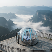 Tente bulle igloo transparente en forme de dôme, résistante aux UV, imperméable et résistante à la pression, pour l'extérieur, avec un ciel étoilé