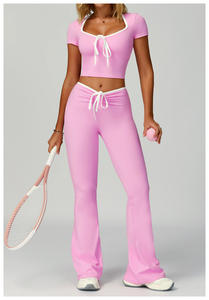 Sens principal Clash couleur bord emballage <span class=keywords><strong>pantalon</strong></span> évasé Yoga Fitness mouvement Micro <span class=keywords><strong>pantalon</strong></span> évasé <span class=keywords><strong>taille</strong></span> haute spectacle mince <span class=keywords><strong>pantalon</strong></span> évasé - Product Image 3