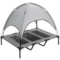 Lit d'extérieur pour chien, lit surélevé pour animaux de compagnie avec auvent Durable, tissu Oxford 1680D Portable pour le Camping ou la plage