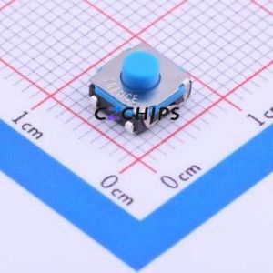 KSC741JLFS Tactile Switch SMD-4P,6.2x6.2mm Switch Single Pole Single Throw Round Button 3.9N Vertical Mount - Product Image 1