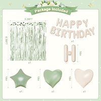 Décoration d'anniversaire rétro verte, décoration de scène, guirlande d'ouverture pour fête d'anniversaire de bébé, ensemble de ballons