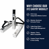 Module de guidage linéaire CNC multi-axes XYZ 50-1500 mm avec protection anti-poussière et anti-éclats, vis à billes, actuateur, porte-moteur, roulement, moteur, PLC