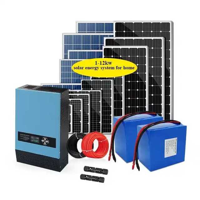 High Efficiency MPPT off Grid Solar Energy System Lithium Ion Battery Kit Pure Sine Wave Inverter Set for Home