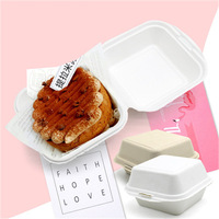Boîte alimentaire biodégradable en carton pour bento, déjeuner, burger, dessert, gâteau, emballage jetable en pulpe pour soufflé cuit