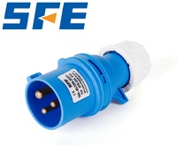 SFE CEE Bakır ve Naylon IP67 Endüstriyel IP44 Su Geçirmez 3 PIN'li Erkek Fiş ve Soket Konnektör Fişi 6H Pozisyon 16A&32A 220V-240V
