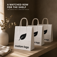 Sac fourre-tout en papier kraft recyclable personnalisé avec poignées en corde de coton, logo et couleur personnalisables pour l'emballage alimentaire