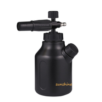 SS 1000ml Lance en mousse de neige noire Canon à mousse de lavage de voiture 1/4 pouces Spray de bouteille en mousse à connexion rapide pour lave-auto à haute pression